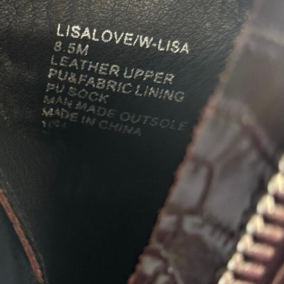 Winnie Harlow x Steve Madden LisaLove Croc Embossed Platform Lace-Up Boots 8.5 - Picture 9 of 10